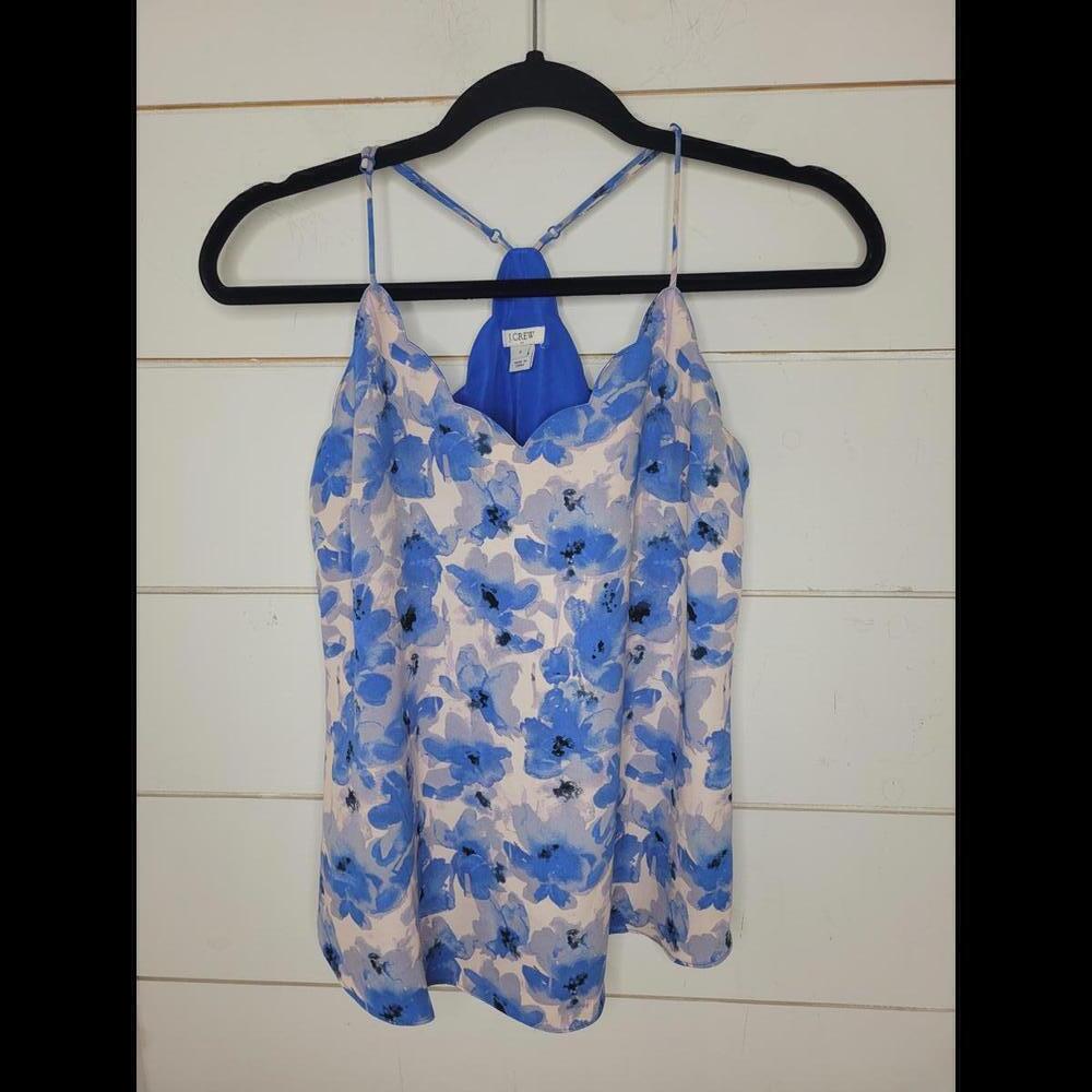 J Crew size 0 pale pink & blue floral sleeveless top